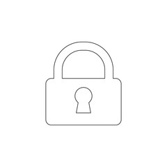 closed lock icon. Element of web for mobile concept and web apps icon. Outline, thin line icon for website design and development, app development