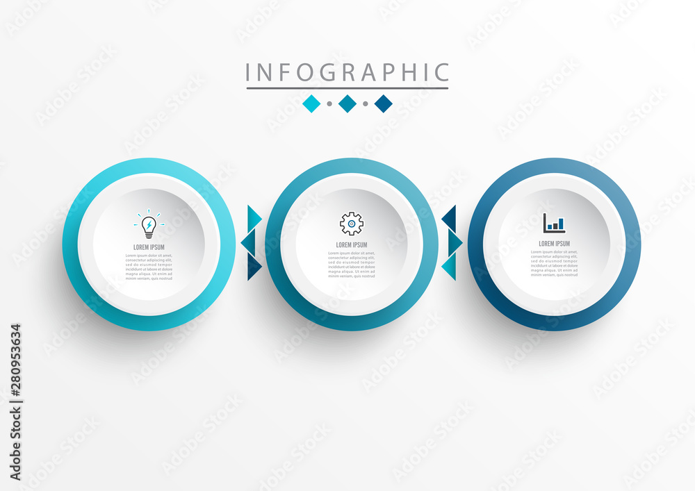 Poster vector infographic label design template with icons and 3 options or steps. can be used for process 