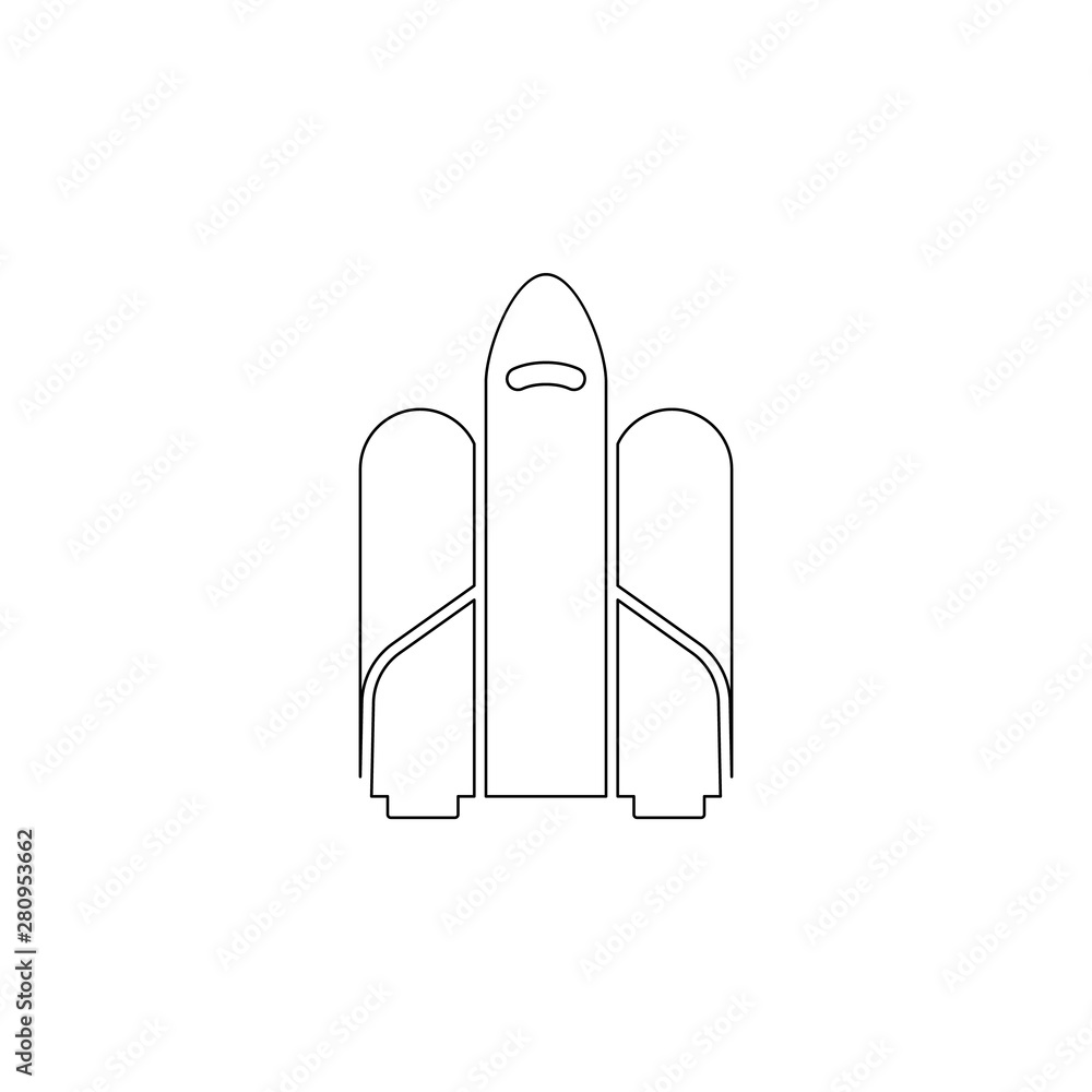 Aufkleber rocket with shuttle icon. element of web for mobile concept and web apps icon. outline, thin line ic