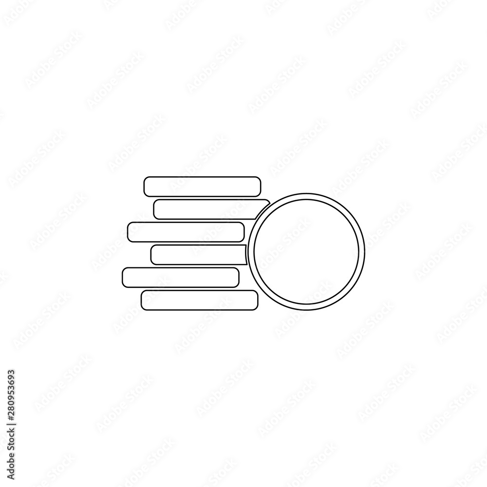 Poster coins icon. element of web for mobile concept and web apps icon. outline, thin line icon for website