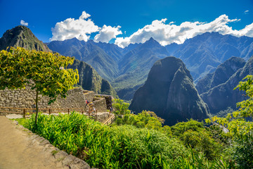 Fototapeta na wymiar Panorama view of Ancient city - Machu Picchu in Peru