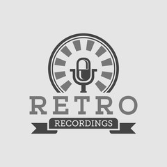 microphone logo vector, with modern classic style