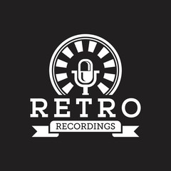 microphone logo vector, with modern classic style