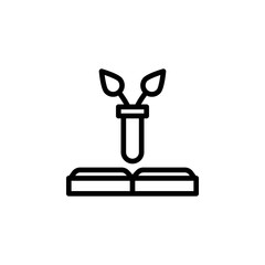 Book, biology icon. Element of Education icon. Thin line icon