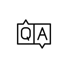 Questions, answers icon. Element of Education icon. Thin line icon
