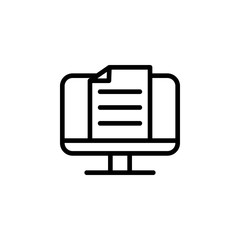 Article, computer icon. Element of Education icon. Thin line icon
