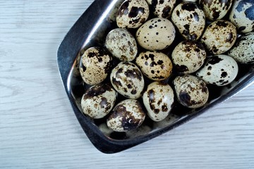 Quail eggs are a food product— the bird partridge. The egg shape is oval, brown spotted color, the shell is thin and fragile, consists of protein and yolk. In cooking - scrambled eggs, decoration of d