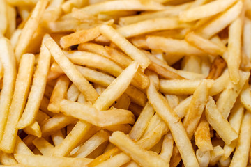 Yummy french fries as background