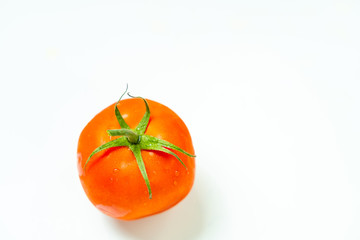 Fresh  tomatoes isolated on white background.	