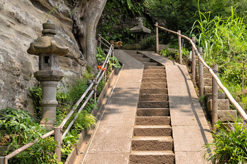 Staircase at the Historic Engakuji Zen Temple in Kamakura, Japan