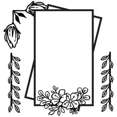 Motif for border of leaves flower frame. Vector