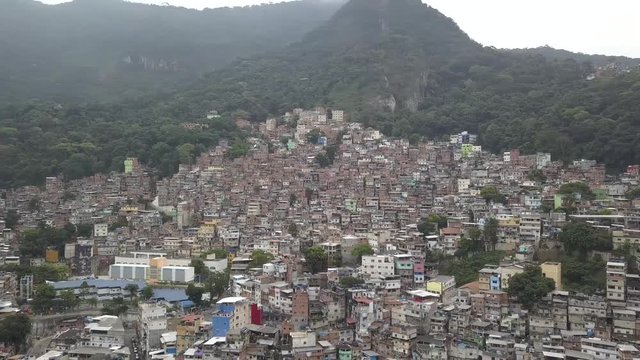 Drone footage of Rocinha, a favela in Rio de Janeiro, Brazil, one of tha largest favelas in the world.