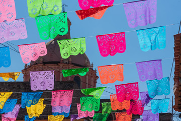 Party decorations for holidays in Tequisquiapan Mexico