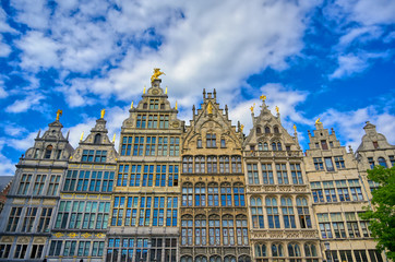 Fototapeta premium The Brabo Fountain located in the Grote Markt (Main Square) of Antwerp (Antwerpen), Belgium.