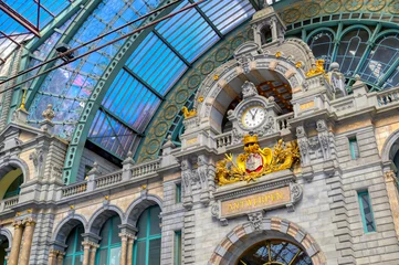 Acrylic prints Antwerp The interior of the Antwerp (Antwerpen), Belgium railway station.