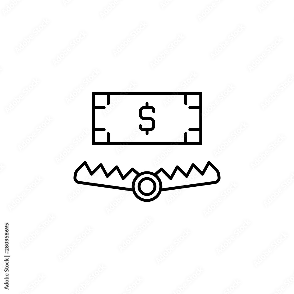 Poster bribe, trap icon. element of corruption icon. thin line icon for website design and development, app