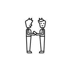 Bribe, man, money, contract icon. Element of corruption icon. Thin line icon for website design and development, app development. Premium icon