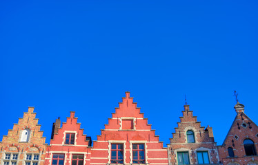 The historical city center and Market Square (Markt) in Bruges (Brugge), Belgium.