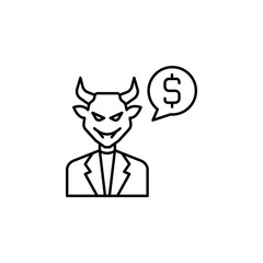 Bribe, businessman, money icon. Element of corruption icon. Thin line icon for website design and development, app development. Premium icon