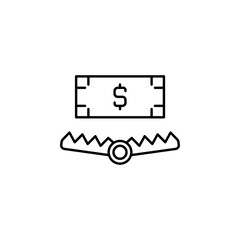 Bribe, trap icon. Element of corruption icon. Thin line icon for website design and development, app development. Premium icon