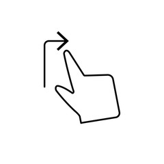 Move, hands, right, touch icon. Element of corruption icon. Thin line icon on white background