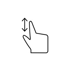 Swipe up free, touch, arrows icon. Element of corruption icon. Thin line icon on white background