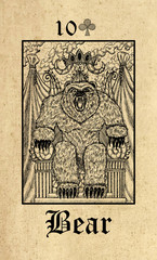 Bear. Tarot card from Lenormand Gothic Mysteries oracle deck.