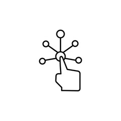 Touch, ui, interactive, finger icon. Element of corruption icon. Thin line icon on white background