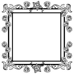 Greeting card, invitation card, with pattern art floral frame. Vector