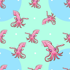 Squid vector pattern graphic design