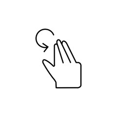 Obraz premium Finger, rotate, touch icon. Element of corruption icon. Thin line icon on white background