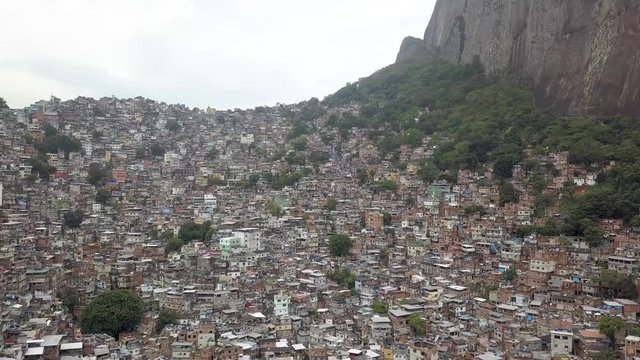 Drone footage of Rocinha, a favela in Rio de Janeiro, Brazil, one of tha largest favelas in the world.