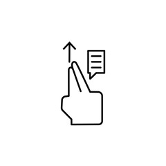 Chat, finger, gestures icon. Element of corruption icon. Thin line icon on white background