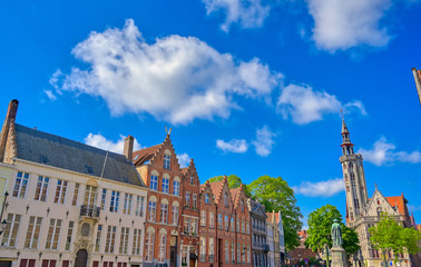 Fototapeta na wymiar A view of the streets and architecture of Bruges (Brugge), Belgium.
