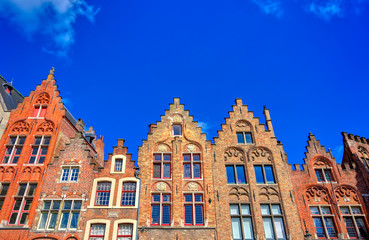 A view of the streets and architecture of Bruges (Brugge), Belgium.
