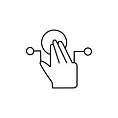 Finger, push, touch icon. Element of corruption icon. Thin line icon on white background