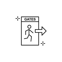 Gates, airport icon. Element of airport line color icon