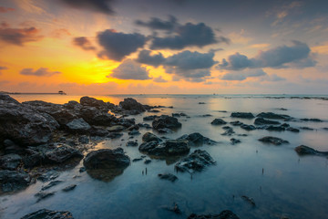 early morning on the black stone beach