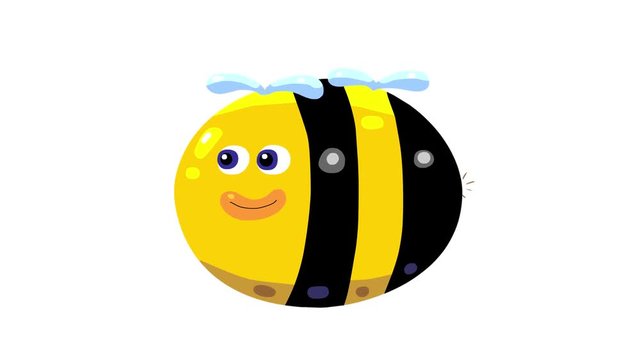 Bee cartoon. How nice to be a bee or a wasp at least. To be or not to be &ndash; that is the question! Seamless loop, alpha channel, good for any flower or making honey. Cute character for any use.
