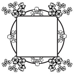 Decoration for template, ornament floral frame. Vector