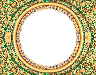 Pattern of antique gold frame stucco flower