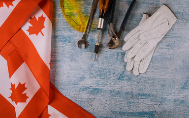 Labor Day a Canada Repair equipment and many handy tools. Canadian flag