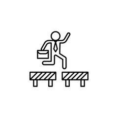 Overcome, man, motivation icon. Element of concentration line icon