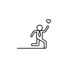 Business passion, heart icon. Element of concentration line icon