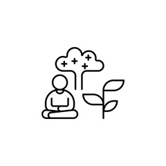 Psychology, meditation, relax icon. Element of concentration line icon