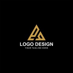 Mountain gold logo design vector.  Adventure logo icon illustration.