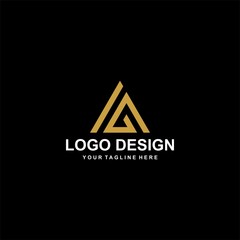 Mountain gold logo design vector.  Adventure logo icon illustration.