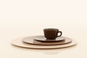 Coffee cup design. 3D rendering.