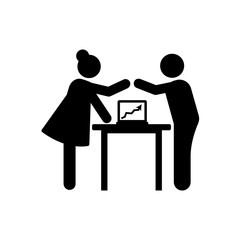 Businessman, woman, explain, show icon. Element of businessman pictogram icon. Premium quality graphic design icon. Signs and symbols collection icon