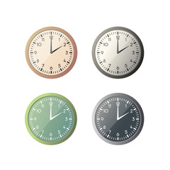 clock on white background. vector illustration. watches and time. four color options